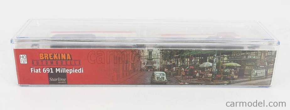 Brekina plast Fiat 691 Millepiedi Tanker 1961 1:87 Biela červená