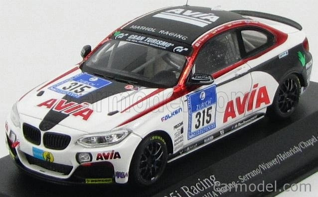 Minichamps BMW radu 2 M 235i Team Mathol Racing E.v. N 315 24h Nurburgring 2014 Serrano - Wawer - Chapel - Heinrich 1:43 Biela čierna