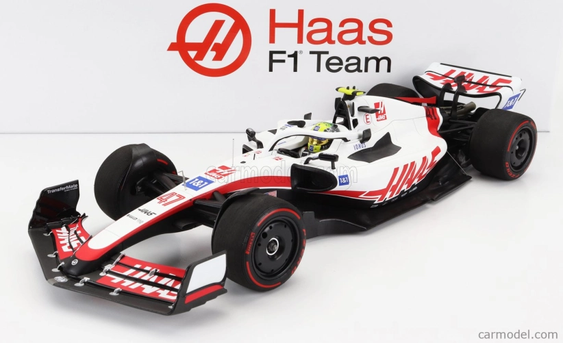 Minichamps Haas F1 Vf-22 Ferrari Team Haas N 47 11th Bahrain Gp 2022 Mick Schumacher 1:18 Biela čierna červená