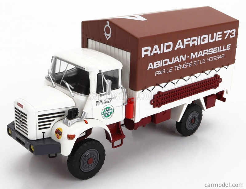 Edicola Berliet L64 Truck Telonato N 4 Rally Raid Afrique Abidjan - Marseille 2-assi 1963 1:43 Biela hnedá