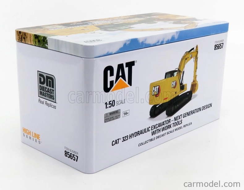 Dm-models Caterpillar Cat323 Escavatore Cingolato - Tractor Hydraulic Excavator 1:50 Žlutá Černá