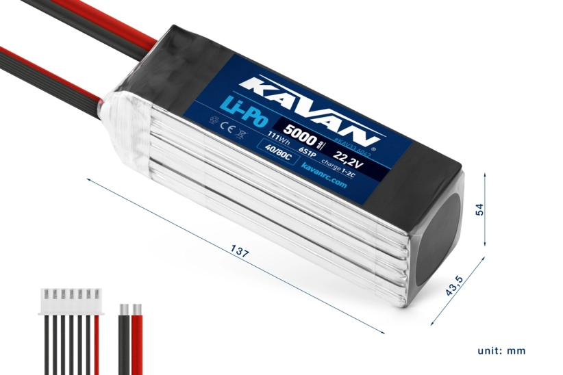 KAVAN Li-Po 5000mAh/22,2V 40/80C, 111Wh