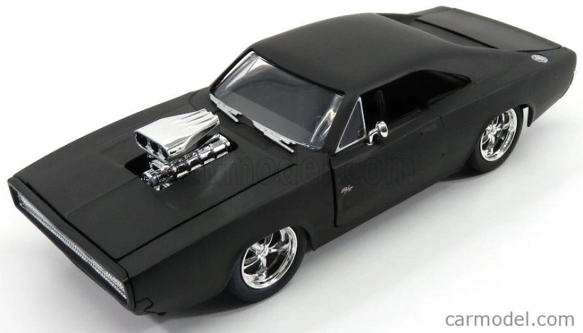 Jada Dodge Set 4x Dom's Dodge Charger R/t 1970 - Fast & Furious 7 1:24 Matt Black