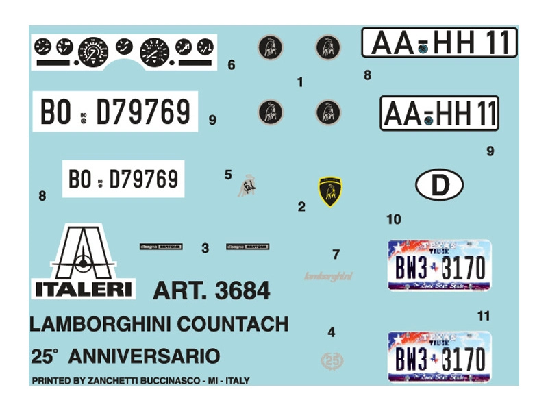 Italeri Lamborghini Countach 25. výročie (1:24)