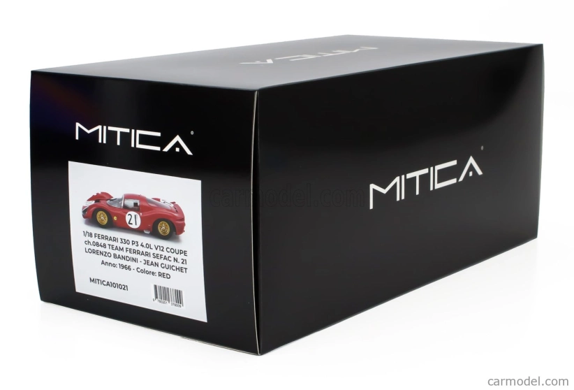 Mitica-r Ferrari 330 P3 4.0l V12 Coupe Ch.0848 Team Ferrari Sefac N 21 24h Le Mans 1966 Lorenzo Bandini - Jean Guichet 1:18 Red