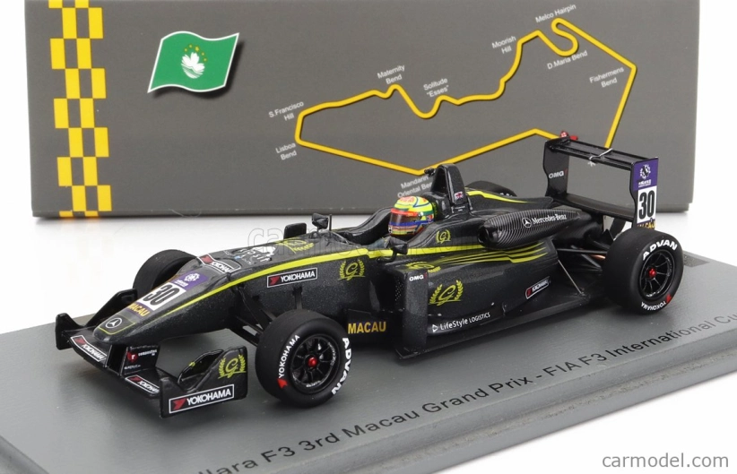 Spark-model Dallara F3 Team Double R Racing N 30 3. Macau Gp International Cup 2015 Alexander Sims 1:43 Black