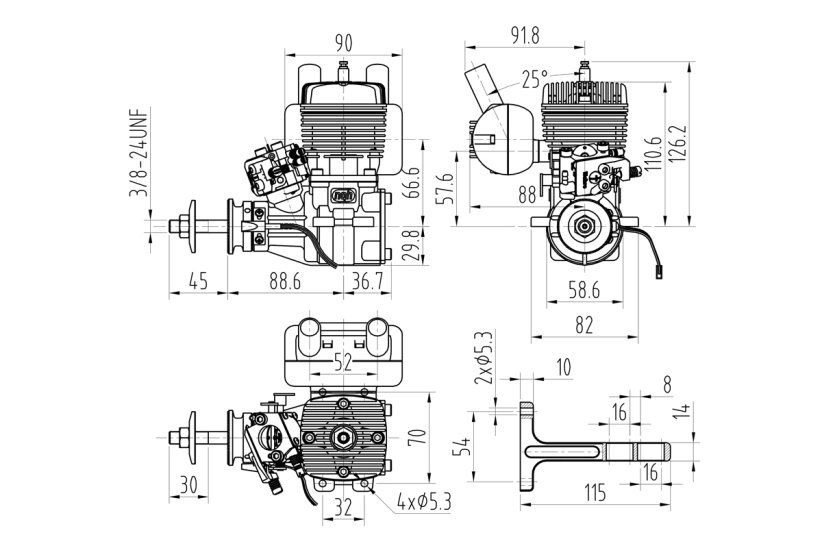 NGH GT35 Dvojtaktný benzínový motor