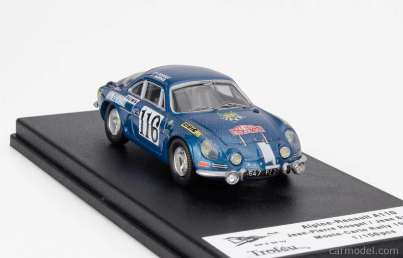 Trofeu Renault Alpine A110 (night Version) N 116 Rally Montecarlo 1971 Jean Pierre Rouget - Jean Sarrus 1:43 Blue
