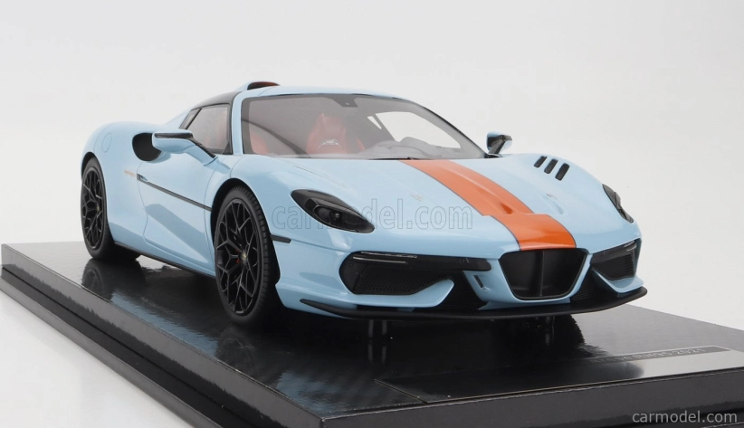 Tecnomodel Touring Superleggera Arese Rh95 (chassis And Engine F-12) 2021 1:18 Světle Modrá Oranžová - Barvy Zálivu