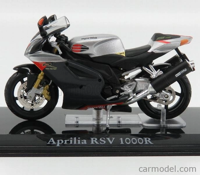 Edicola Aprilia Rsv 1000r 2010 - Škoda Zobrazovací box 1:24 strieborná čierna