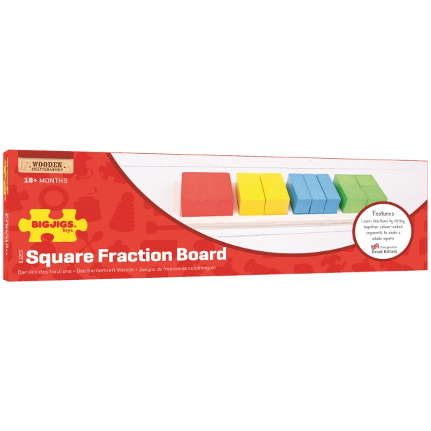 Bigjigs Toys Vkládací puzzle zlomky čtverce