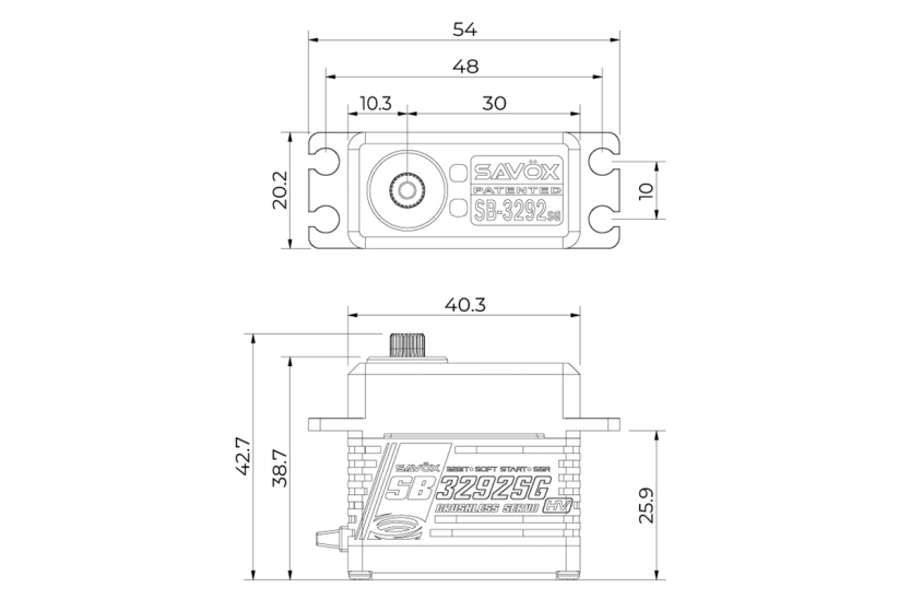 SB-3292SG Digitálne servo HiVOLT BRUSHLESS (55 kg-0,055s/60°)