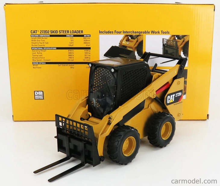 Dm-models Caterpillar Cat272d Ruspa Gommata - Skid Steer Loader 1:16 Žlutá Černá