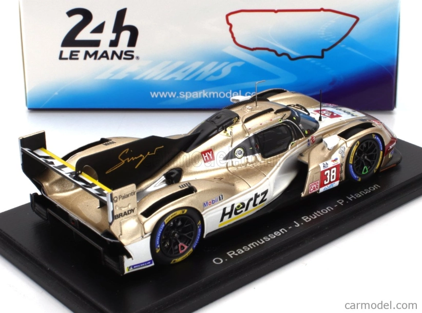 Spark-model Porsche 963 9rd 4.6l Turbo V8 Team Hertz Jota N 38 24h Le Mans 2024 Jenson Button - Phil Hanson - Oliver Rasmussen 1:43 Bílé Zlato