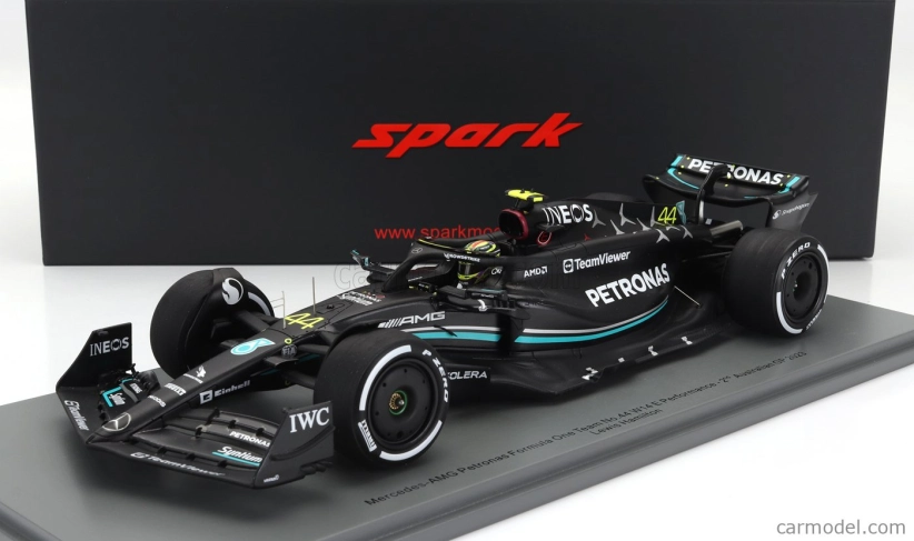 Spark-model Mercedes gp F1 W14 Team Mercedes-amg Petronas Formula One N 44 2nd Australian Gp 2023 Lewis Hamilton 1:18 Matt Black