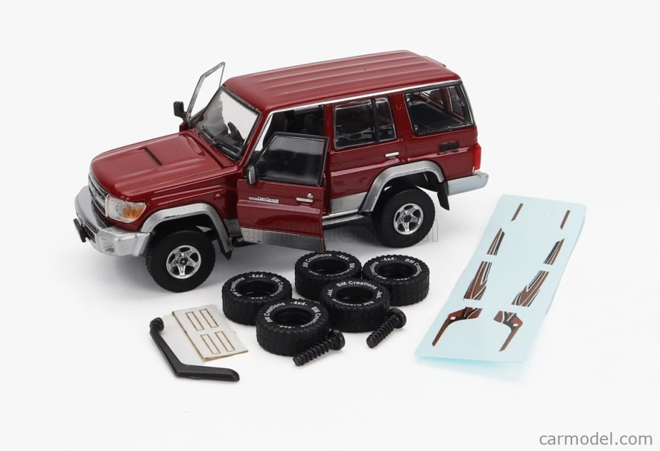Bm-creations Toyota Land Cruiser Lc76 2014 1:64 Červená Stříbrná