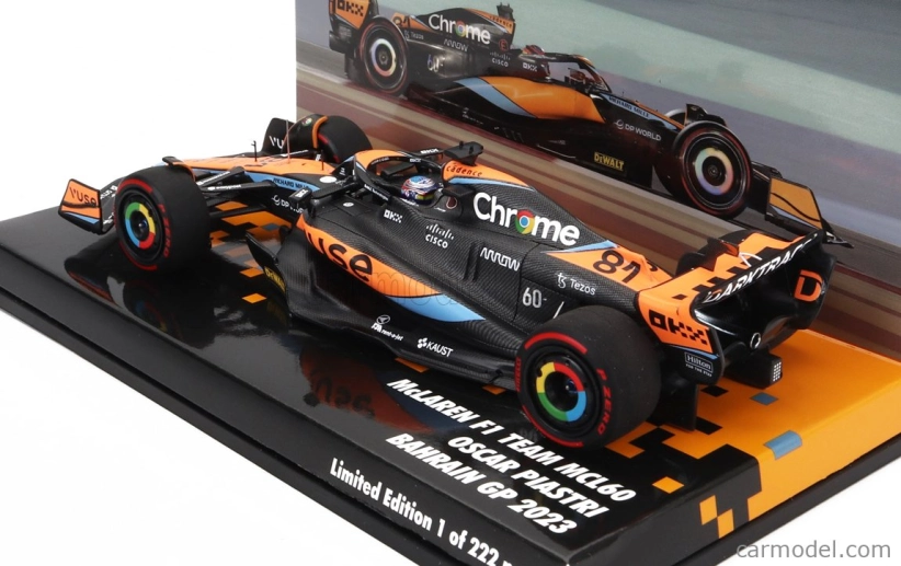 Minichamps Mclaren F1 Mcl60 Team Mclaren N 81 Bahrain Gp 2023 Oscar Piastri 1:43 oranžová modrá čierna