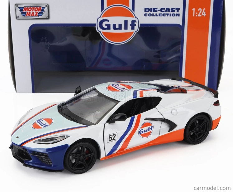 Motor-max Chevrolet Corvette C8 N 52 Gulf Racing 2020 1:24 Bílá Modrá Oranžová