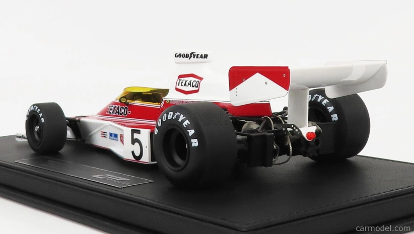 Gp-repliky Mclaren F1 M23 Ford Texaco N 5 Víťaz belgických pretekov Emerson Fittipaldi 1974 Majster sveta 1:18 Červená biela