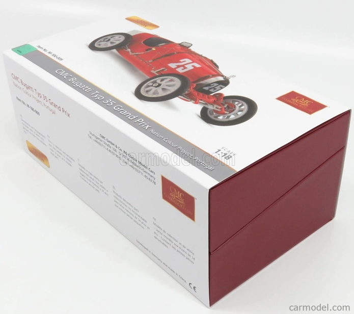 Cmc Bugatti T35 N 25 Nation Coulor Project Portugalsko 1924 1:18 Červená