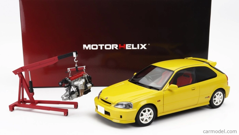 Motorhelix Honda Civic Ek9 Type R With Engine And Accessories 1999 1:18 Žlutá Barva Slunečního Světla