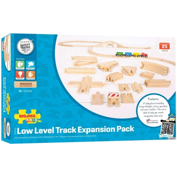 Bigjigs Rail Drevená koľajová súprava 25 dielov