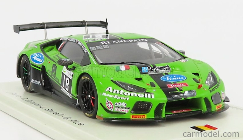 Spark-model Lamborghini Huracan Gt3 Team Antonelli Motorsport N 18 24h Spa 2018 J.perez - G.giraudi - L.spinelli - G.altoe 1:43 Zelená
