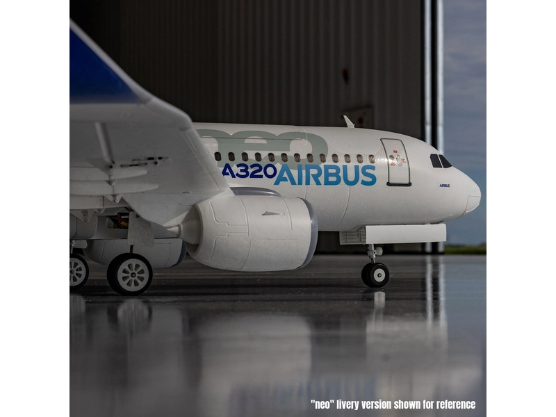 RC letadlo E-flite Airbus A320neo EDF AS3X+ SAFE Select BNF Basic, bílá