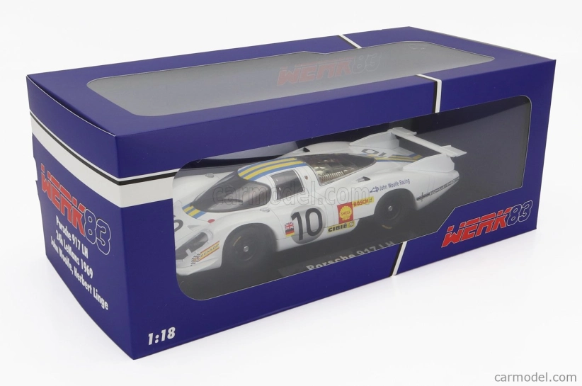 Werk83 Porsche 917 Lh 4.5l Team John Woolfe Racing N 10 24h Le Mans 1969 John Woolfe - Herbert Linge 1:18 Bílá