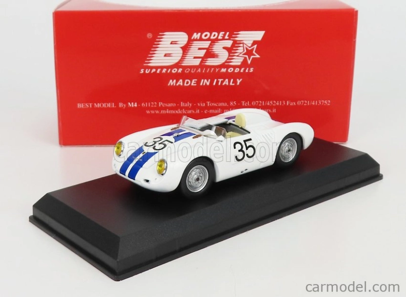 Best-model Porsche 550 Rs Spider N 35 24h Le Mans 1957 Hugus - G.de Beaufort 1:43 Bílá Modrá