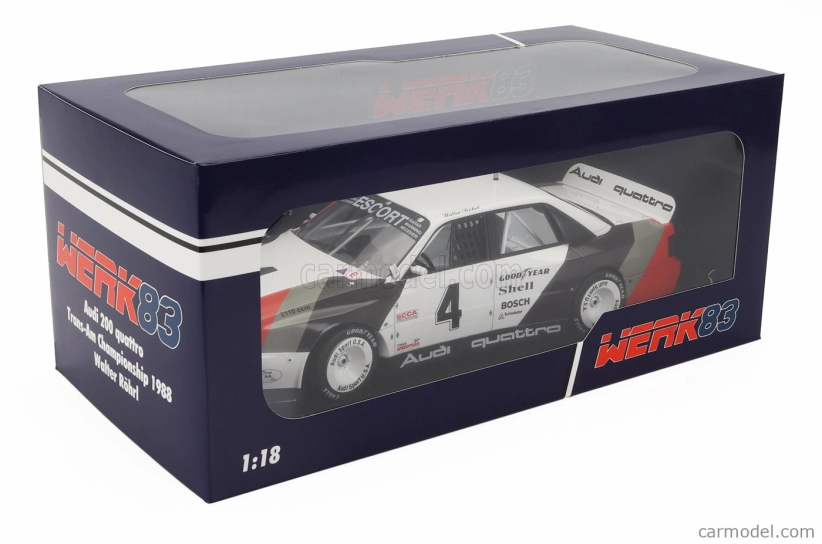 Werk83 Audi 200 Quattro Team Audi Sport N 4 Sieger St. Petersburg Trans-am 1988 Walter Rohrl 1:18 Biela Sivá Červená