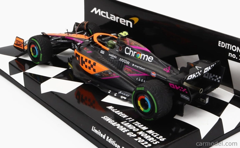 Minichamps Mclaren F1 Mcl36 Team Mclaren N 3 Singapore Gp 2022 Daniel Ricciardo 1:43 Oranžová svetlo modrá