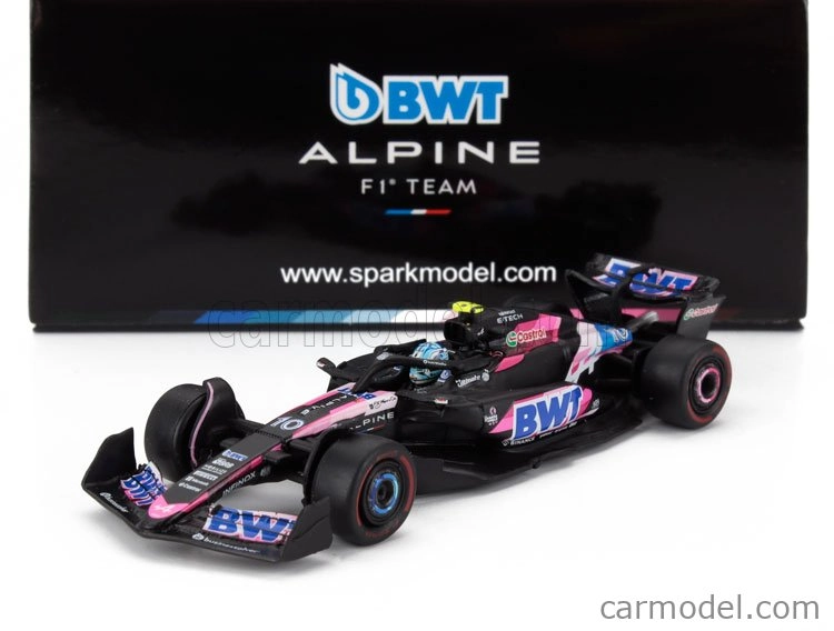 Spark-model Alpine F1 A524 Team Bwt Alpine N 10 Sezóna 2024 Pierre Gasly 1:64 Čierna Modrá Ružová