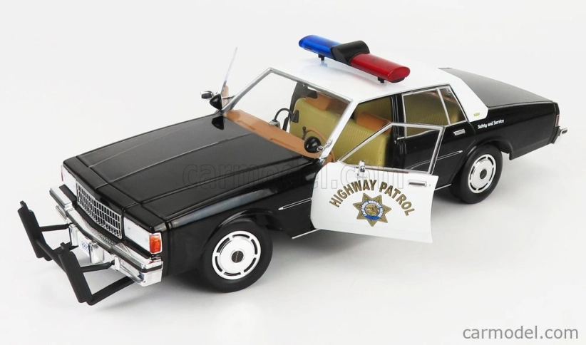 Greenlight Chevrolet Caprice Police California Highway Patrol 1989 1:18 Černá Bílá