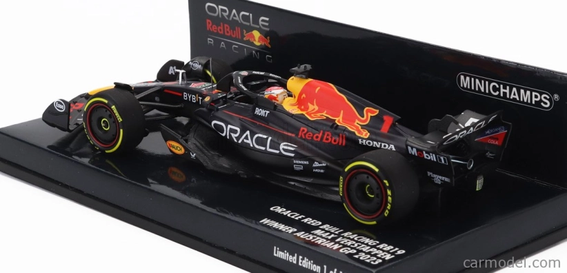 Minichamps Red bull F1 Rb19 Team Oracle Red Bull Racing N 1 Majster sveta Víťaz GP Rakúska 2023 Max Verstappen 1:43 Matt Blue