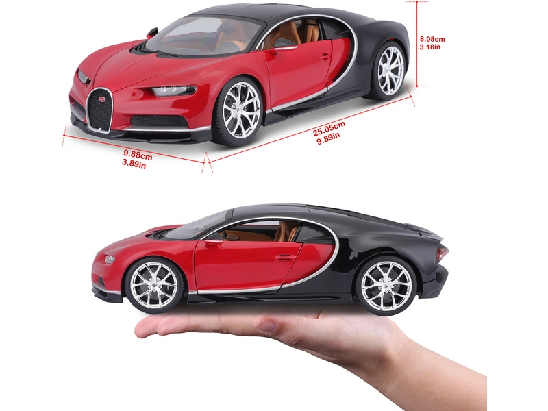 Bburago Plus Bugatti Chiron 1:18 červená
