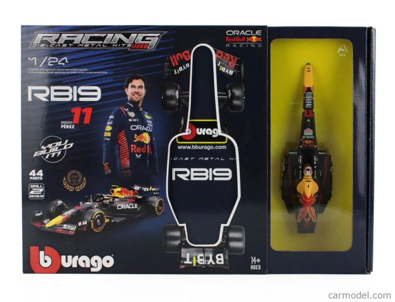 Bburago Red bull F1 Rb19 Team Oracle Red Bull Racing N 11 Season 2023 Sergio Perez 1:24 matná modrá žltá červená