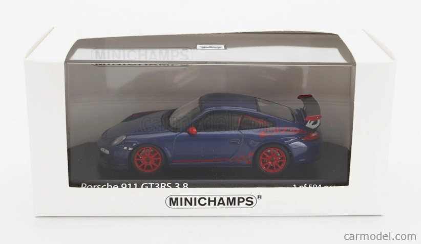 Minichamps Porsche 911 997-2 Gt3 Rs 3.8 Coupe 2009 - Red Wheels 1:43 Blue