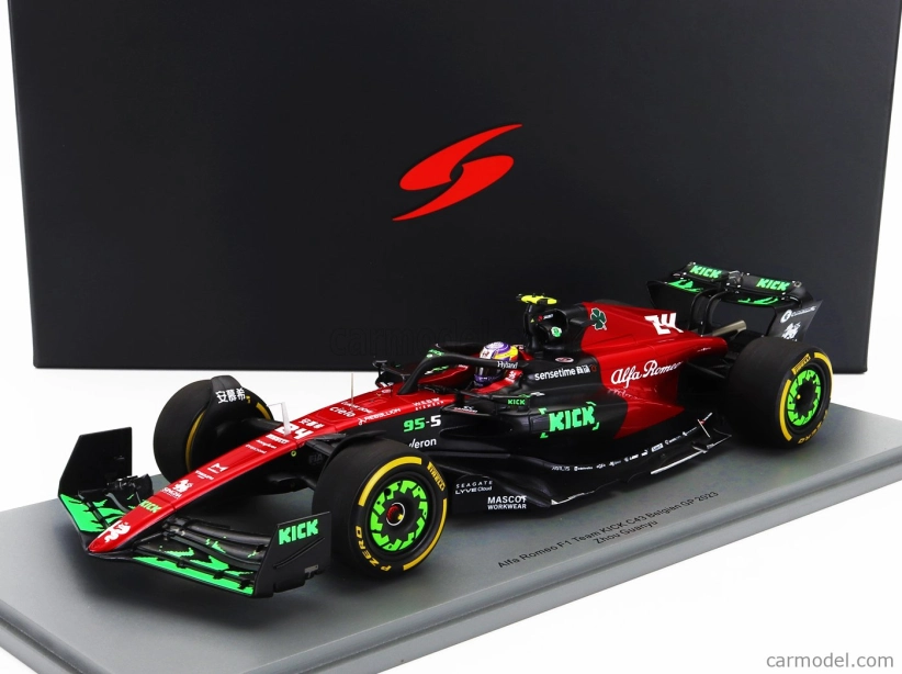Spark-model Alfa romeo F1 C43 Team Orlen N 24 Belgium Gp 2023 Guanyu Zhou 1:18 Černá Červená