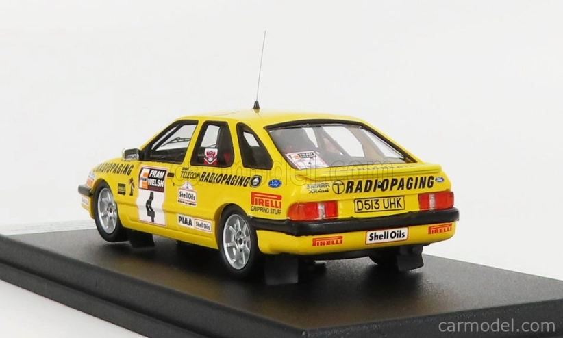 Trofeu Ford england Sierra Xr4 N 4 Rally Welsh 1987 M.lovell - R.freeman 1:43 Žltá