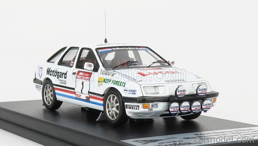Trofeu Ford england Sierra Xr 4x4 (night Version) N 1 Rally New Zealand 1987 S.blomqvist - B.cederberg 1:43 Bílá