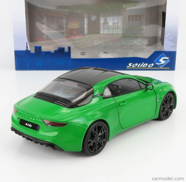 Solido Renault Alpine A110 Pure Coupe 2021 - Black Wheels 1:18 Green Met