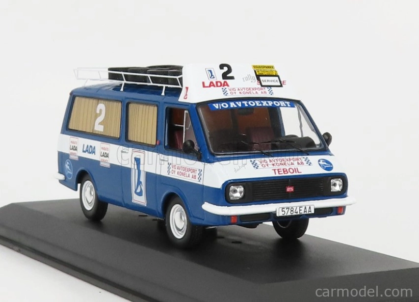 Ixo-models RAF 2203 Minibus Team Rally Lada Service Assistance 1984 1:43 Modrá biela