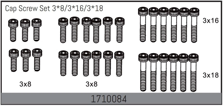 Cap Screw Set 3*8/3*16/3*18