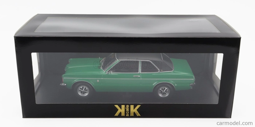 Kk-scale Ford england Taunus Gxl s vinylovou strechou 1971 1:18 zelená matná čierna
