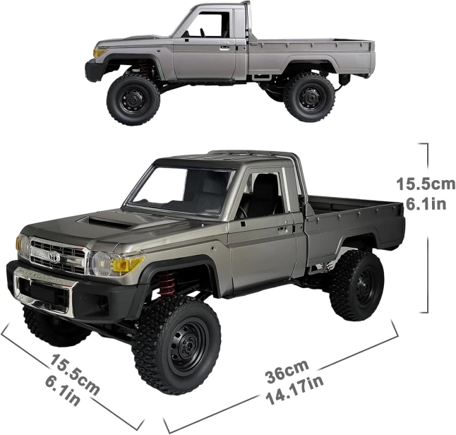 RC auto Land Cruiser Toyota PRO, stříbrná + náhradní baterie