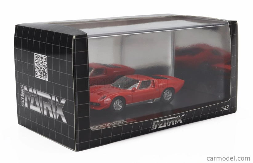 Modely v mierke Matrix Lamborghini Miura P400s Millechiodi 1969 1:43 Červená