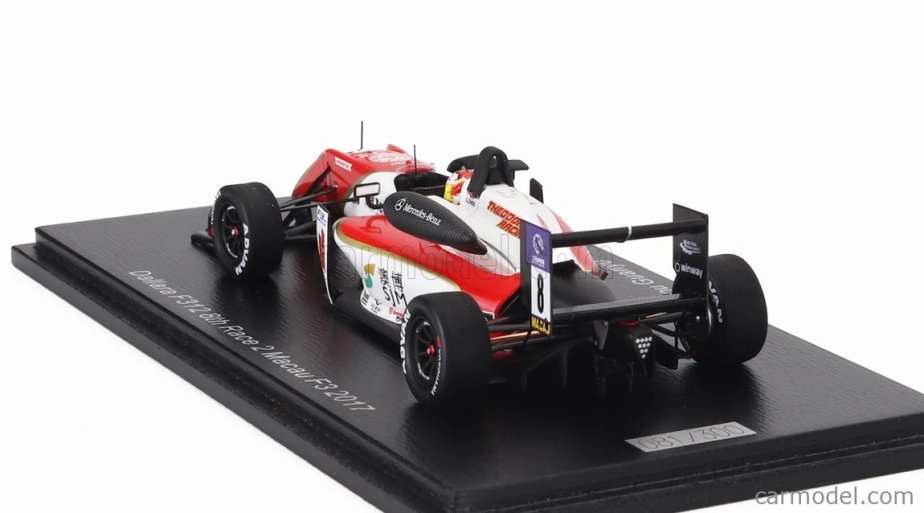 Spark-model Dallara F312 N 8 Macau F3 Race 2 2017 Guanyu Zhou 1:43 Biela červená