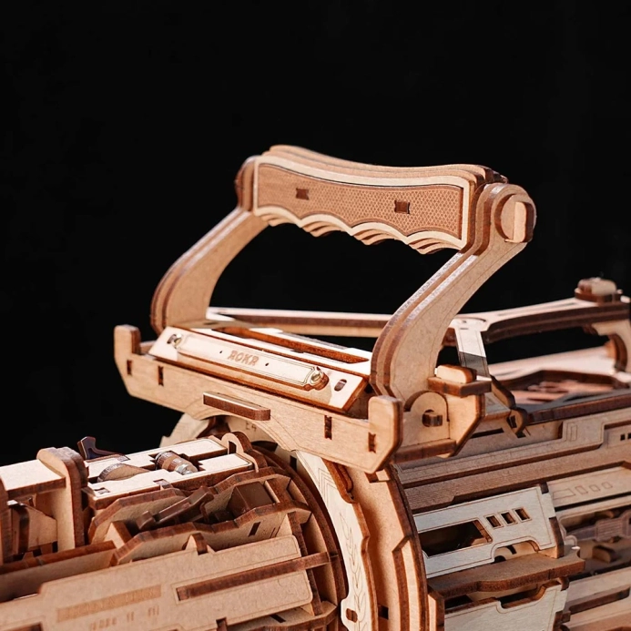 RoboTime 3D dřevěná mechanická skládačka Rotační kulomet