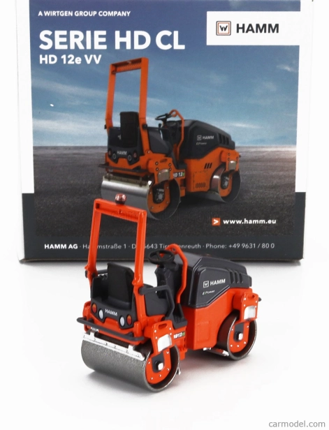 Nzg Hamm Hd 12e Vv Rullo Vibrante Bitamburo Liscio - Schiacciasassi - Stone Crusher Roll 1:50 Oranžově Šedá